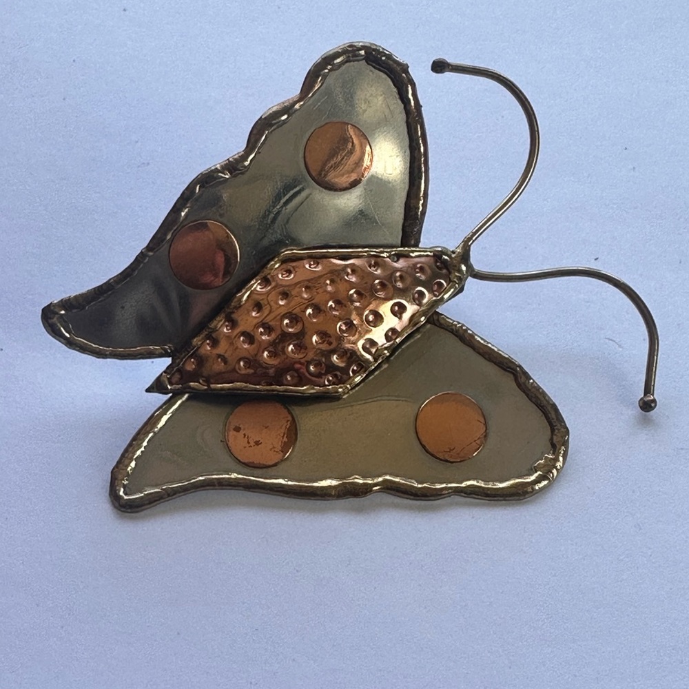 Vintage‎ Art deco Monarch butterfly metal charm